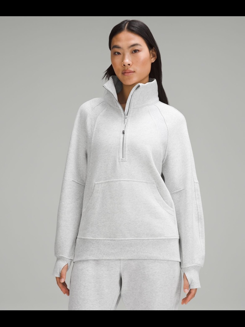 lululemon athletica Light Gray Scuba Half-Zip Pullover Sweatshirt